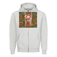 Dove Grey baby pig Zipper Hoodie - RanaPortraitStore