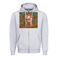 Heather Grey baby pig Zipper Hoodie - RanaPortraitStore