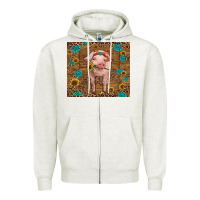 Oatmeal Heather baby pig Zipper Hoodie - RanaPortraitStore
