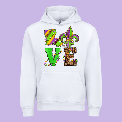 Love Mardi Gras Urban Hoodie Designed By Jasminsmagicworld