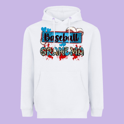 Baseball Grandma With Leopard Heavyweight Hoodie Designed By Zillion Design Studio