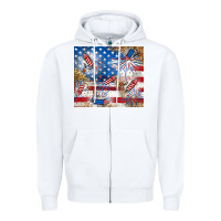 White American Zipper Hoodie - RanaPortraitStore