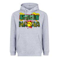 Heather Grey softball nana with leopard Heavyweight Hoodie - Zillion Design Studio