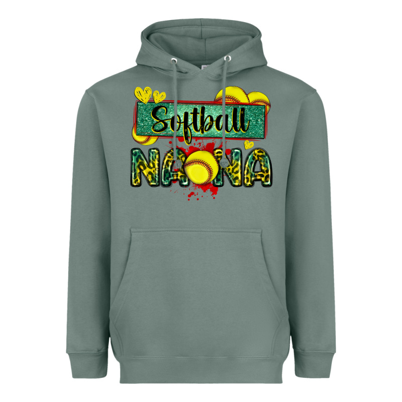 Softball Nana With Leopard Heavyweight Hoodie by Zillion Design Studio | Teevron