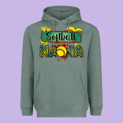 Softball Nana With Leopard Heavyweight Hoodie Designed By Zillion Design Studio