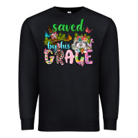 Black Saved by his grace Premium Sweatshirt - Neo Western