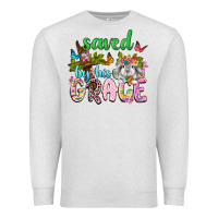 Oatmeal Heather Saved by his grace Premium Sweatshirt - Neo Western