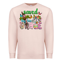 Pale Pink Saved by his grace Premium Sweatshirt - Neo Western