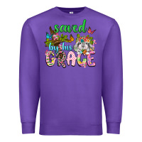 Purple Saved by his grace Premium Sweatshirt - Neo Western