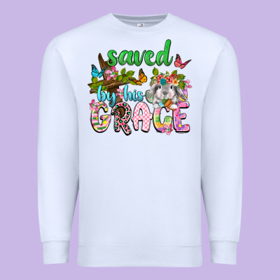 Saved By His Grace Premium Sweatshirt Designed By Neo Western
