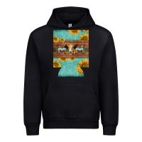Black mom hereford cattle sunflowers on tooled leather regular can cooler Urban Hoodie - BarkalooDesign
