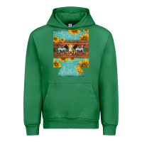 Emerald mom hereford cattle sunflowers on tooled leather regular can cooler Urban Hoodie - BarkalooDesign