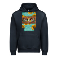 Navy mom hereford cattle sunflowers on tooled leather regular can cooler Urban Hoodie - BarkalooDesign