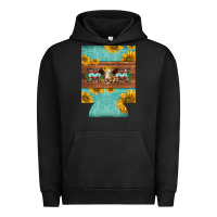 Pigment Black mom hereford cattle sunflowers on tooled leather regular can cooler Urban Hoodie - BarkalooDesign