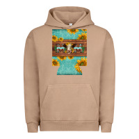 Pigment Burro mom hereford cattle sunflowers on tooled leather regular can cooler Urban Hoodie - BarkalooDesign