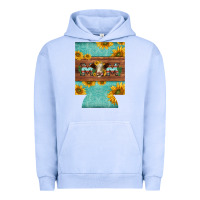 Pigment Grape Ice mom hereford cattle sunflowers on tooled leather regular can cooler Urban Hoodie - BarkalooDesign