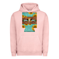 Pigment Salmon mom hereford cattle sunflowers on tooled leather regular can cooler Urban Hoodie - BarkalooDesign