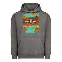 Pigment Tornado mom hereford cattle sunflowers on tooled leather regular can cooler Urban Hoodie - BarkalooDesign