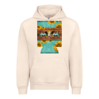 Sandshell mom hereford cattle sunflowers on tooled leather regular can cooler Urban Hoodie - BarkalooDesign
