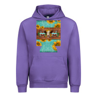 Tulip mom hereford cattle sunflowers on tooled leather regular can cooler Urban Hoodie - BarkalooDesign