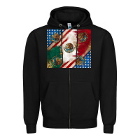 Black American with mexican flag Zipper Hoodie - RanaPortraitStore