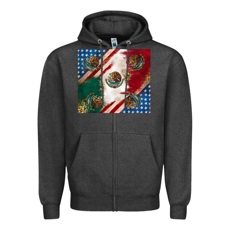 American With Mexican Flag Zipper Hoodie by RanaPortraitStore | Teevron