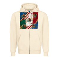 Sandshell American with mexican flag Zipper Hoodie - RanaPortraitStore