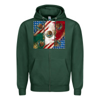 Sports Green American with mexican flag Zipper Hoodie - RanaPortraitStore