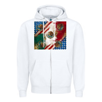 White American with mexican flag Zipper Hoodie - RanaPortraitStore