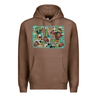 Chestnut cactus cowboy hat background Premium Hoodie - AdoDesignShop