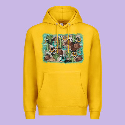 Cactus Cowboy Hat Background Premium Hoodie Designed By Adodesignshop