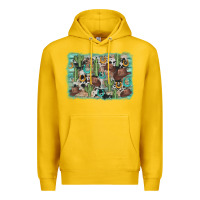 Lemon cactus cowboy hat background Premium Hoodie - AdoDesignShop