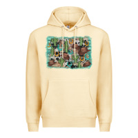 Pina Colada cactus cowboy hat background Premium Hoodie - AdoDesignShop