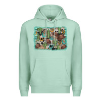 Seafoam cactus cowboy hat background Premium Hoodie - AdoDesignShop
