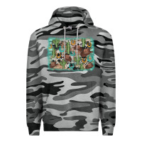Slate Camo cactus cowboy hat background Premium Hoodie - AdoDesignShop