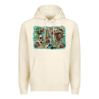 Tofu cactus cowboy hat background Premium Hoodie - AdoDesignShop