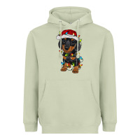 Matcha dachshund puppy christmas lights Heavyweight Hoodie - RanaPortraitStore