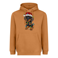 Meerkat dachshund puppy christmas lights Heavyweight Hoodie - RanaPortraitStore