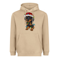 Mushroom dachshund puppy christmas lights Heavyweight Hoodie - RanaPortraitStore