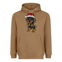 Dachshund Puppy Christmas Lights Heavyweight Hoodie | Teevron