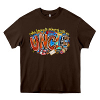 Chocolate Brown my favorite players call me uncle basketball Heavy Core Tee - CowhideDigitalArt