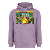 Lavender softball mom with leopard Heavyweight Hoodie - Zillion Design Studio