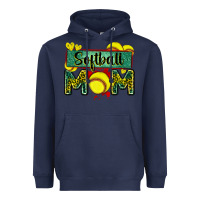 Navy softball mom with leopard Heavyweight Hoodie - Zillion Design Studio