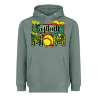 Sage softball mom with leopard Heavyweight Hoodie - Zillion Design Studio