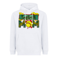 White softball mom with leopard Heavyweight Hoodie - Zillion Design Studio