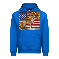 Cobalt Western American Flag And Deer Urban Hoodie - LillyAllenDesigns