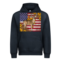 Navy Western American Flag And Deer Urban Hoodie - LillyAllenDesigns