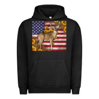Pigment Black Western American Flag And Deer Urban Hoodie - LillyAllenDesigns
