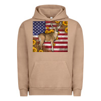 Pigment Burro Western American Flag And Deer Urban Hoodie - LillyAllenDesigns