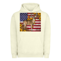 Pigment Pistachio Western American Flag And Deer Urban Hoodie - LillyAllenDesigns
